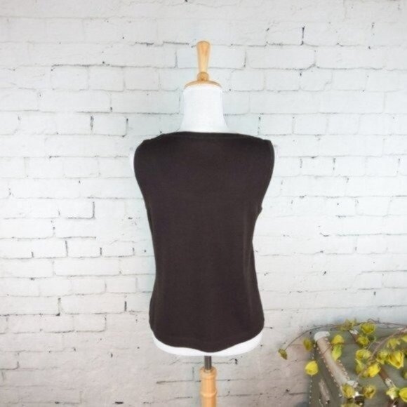 St. John Sport Wool Blend Knit Tank Top Brown Size  Small - Picture 3 of 7